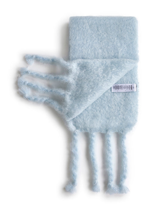 Sciarpa in misto mohair e lana azzurra