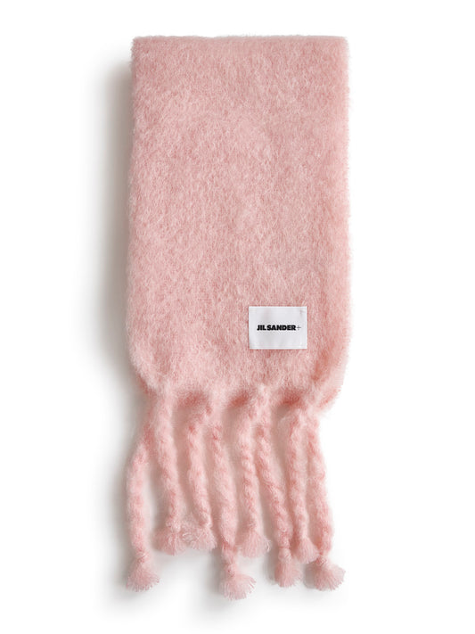 Sciarpa in misto mohair e lana rosa