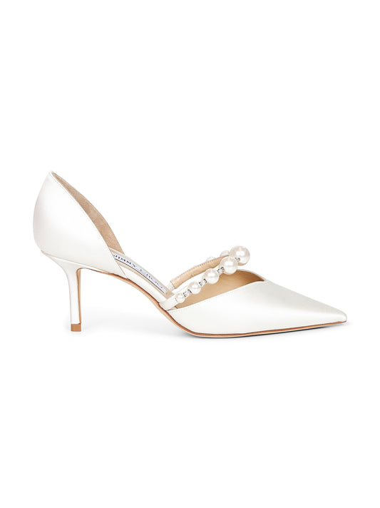 Ivory satin Aurelie 65 pumps