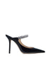 Mules Bing 100 in vernice con cristalli