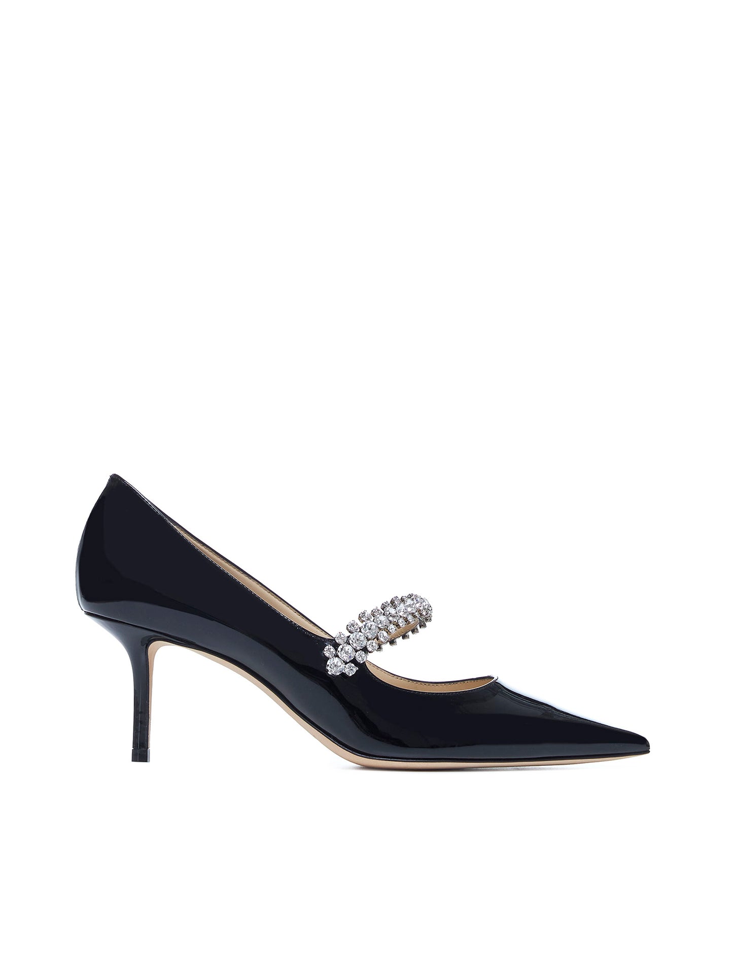 Bing 65 crystals patent leather pumps