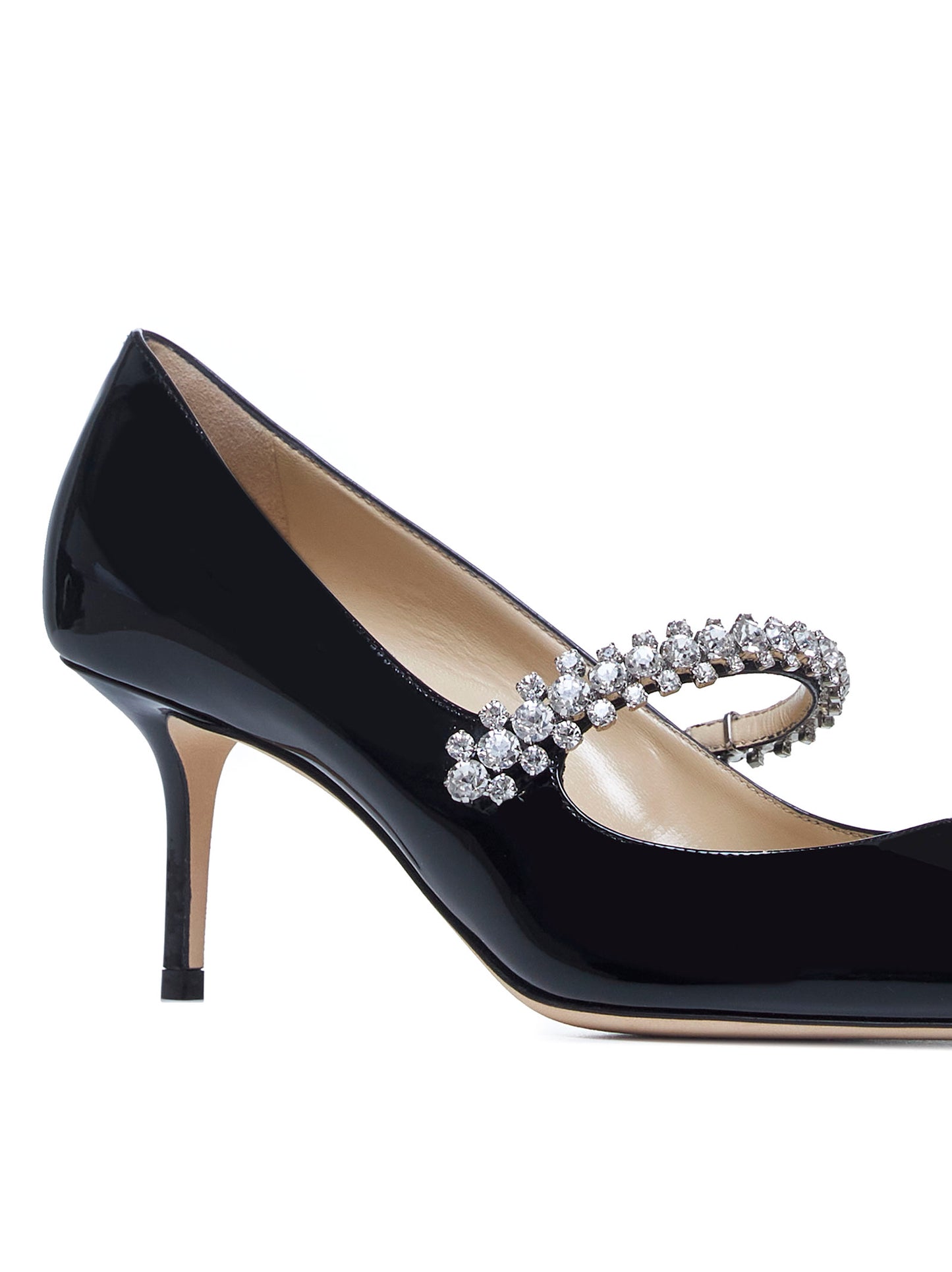 Bing 65 crystals patent leather pumps