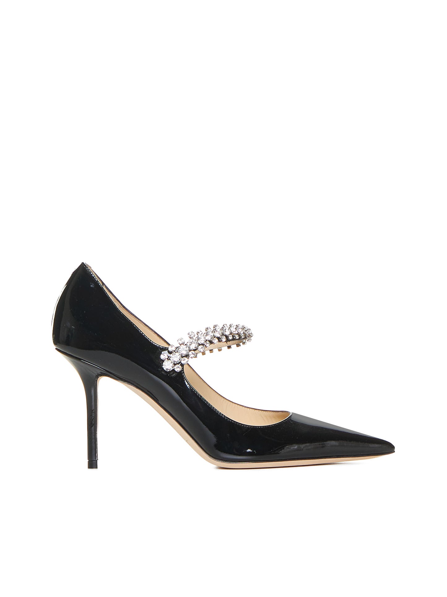 Bing crystals patent leather pumps