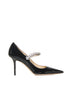 Bing crystals patent leather pumps