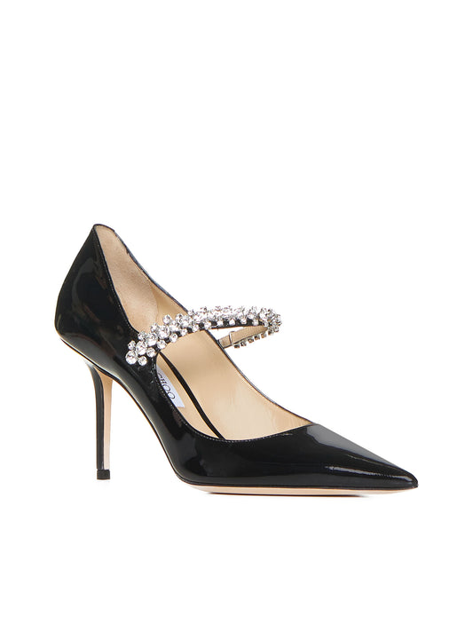 Bing crystals patent leather pumps