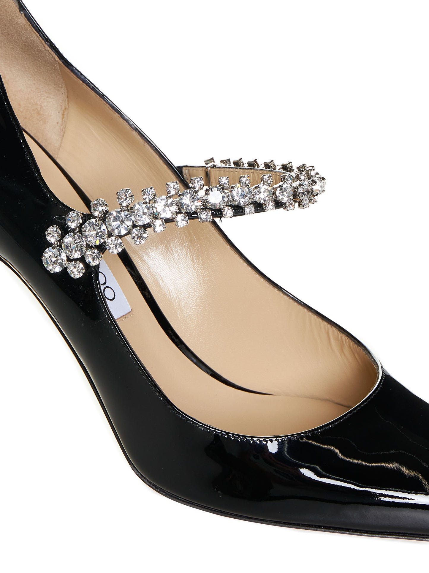 Bing crystals patent leather pumps