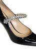 Bing crystals patent leather pumps
