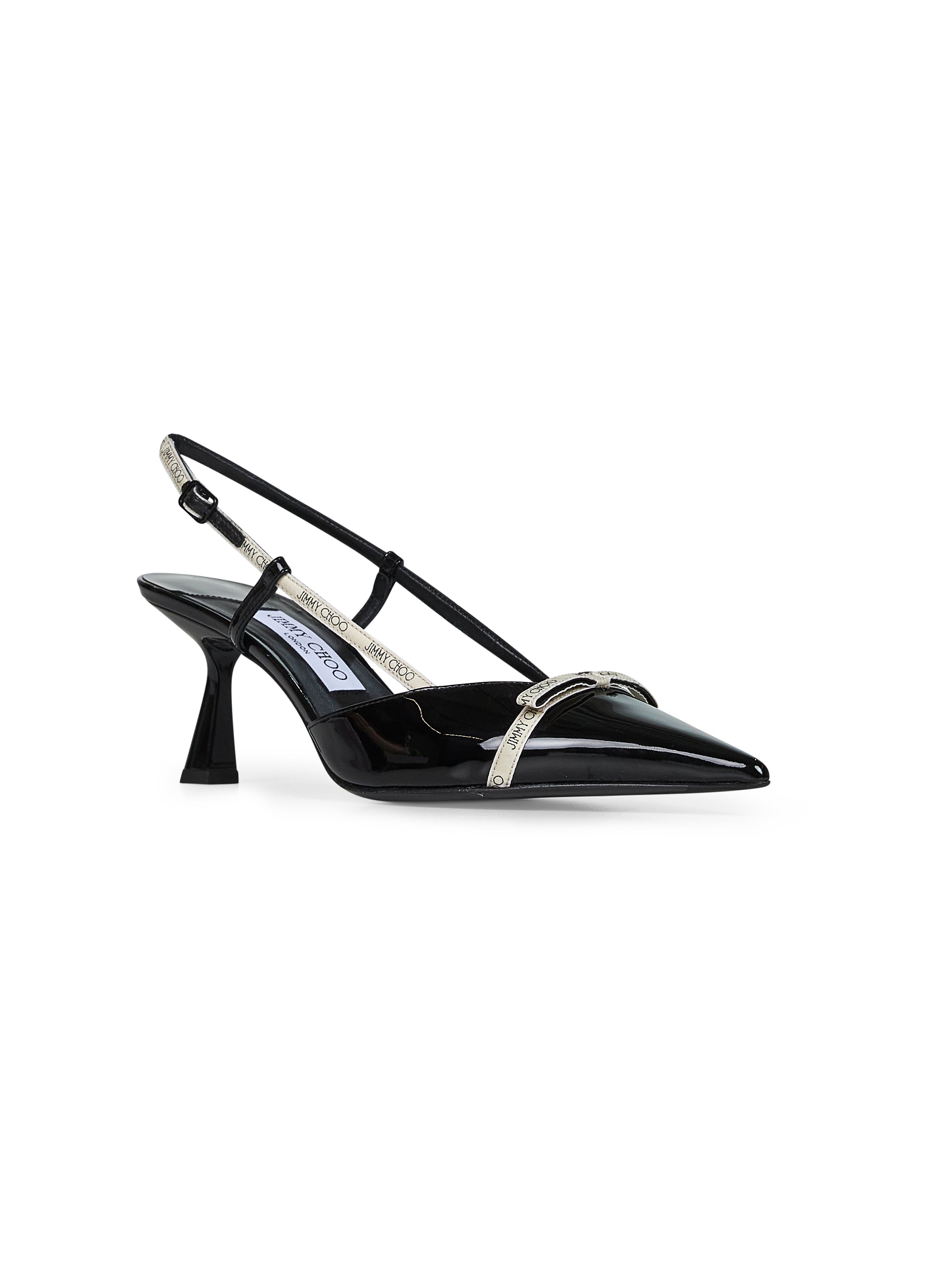 サンダル・ミュール Jimmy Choo CAMILA 65 (CAMILA65JGW BLACKBUTTERMILKBLACK) カミラ 65 |ブラック パテント スリングバック パンプス
