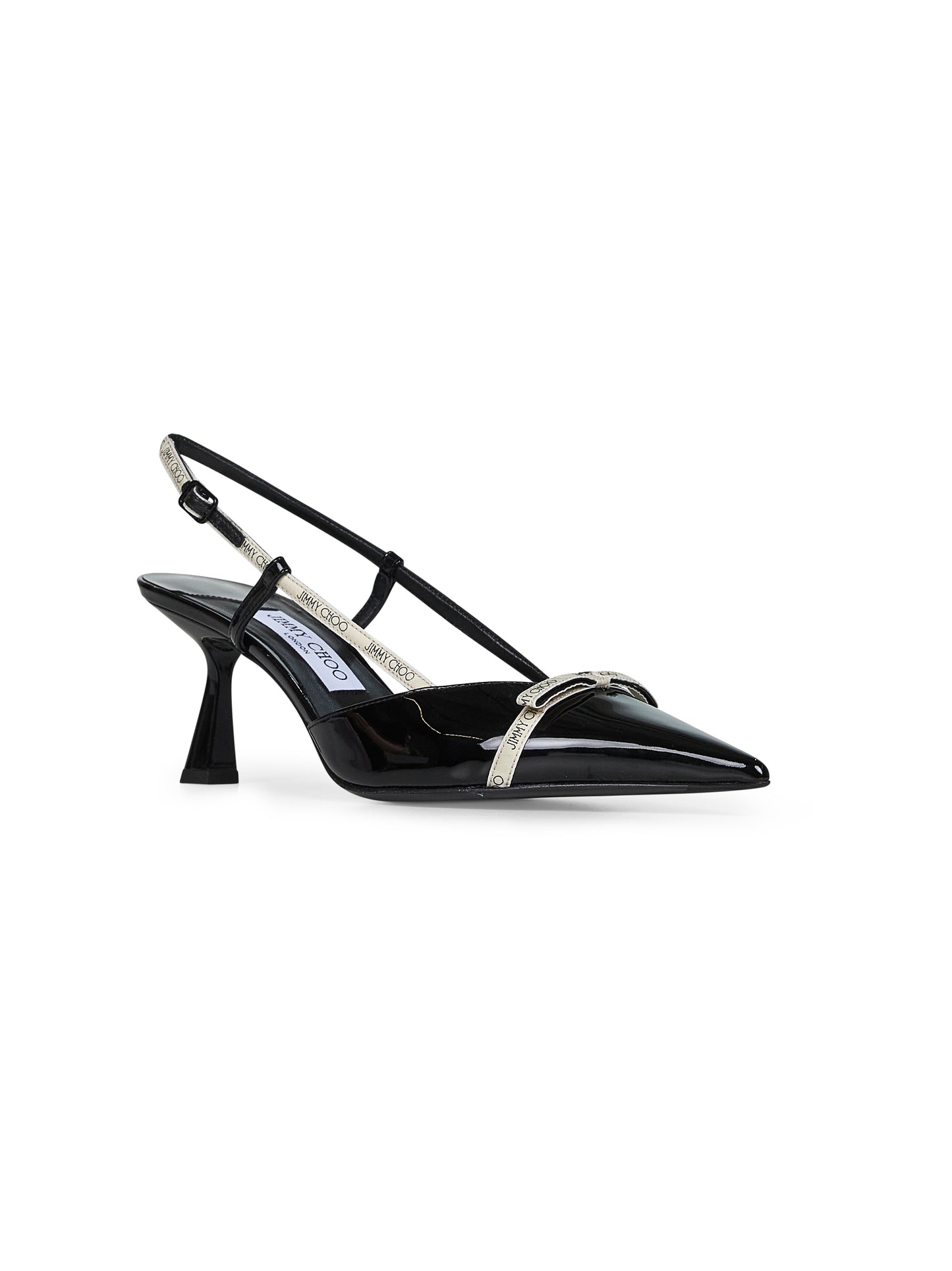 Black patent leather Camila 65 slingback pumps