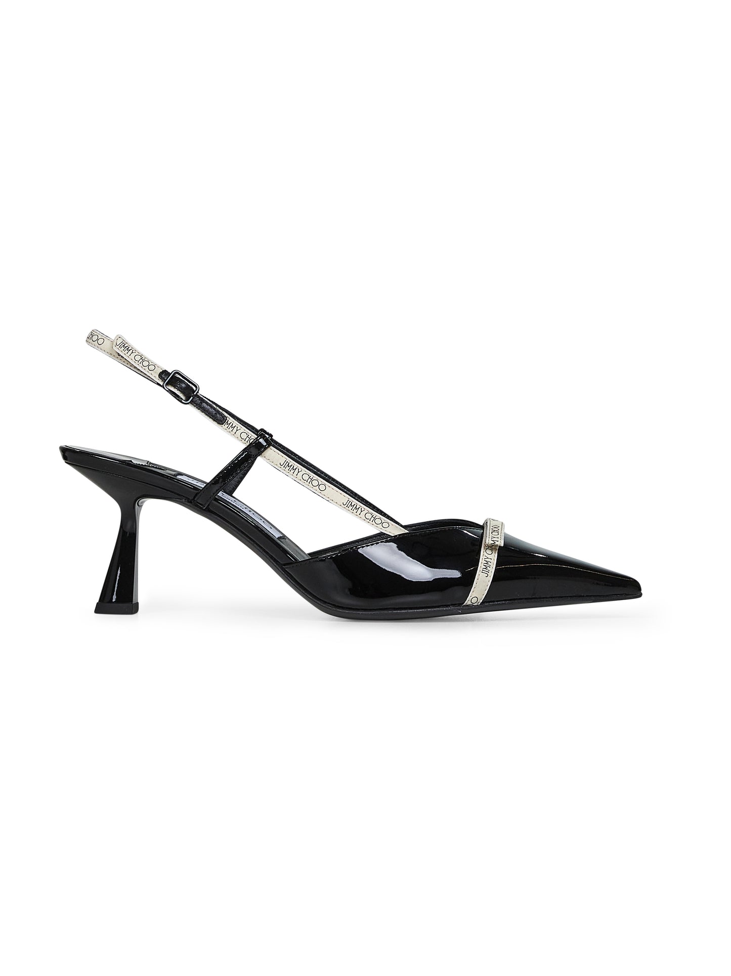 Slingback Camila 65 in pelle verniciata nera