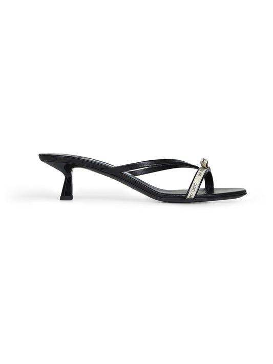 Black leather Ciela 45 mules