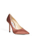 Cognac satin Love 100 pointed-toe pumps