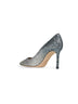 Silver and blue glitter Romy 85 pumps