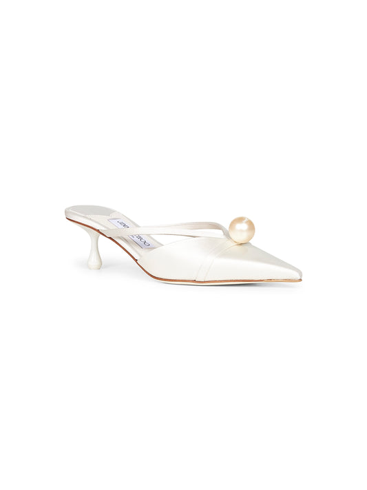 Ivory satin Sana Mule 50 mules