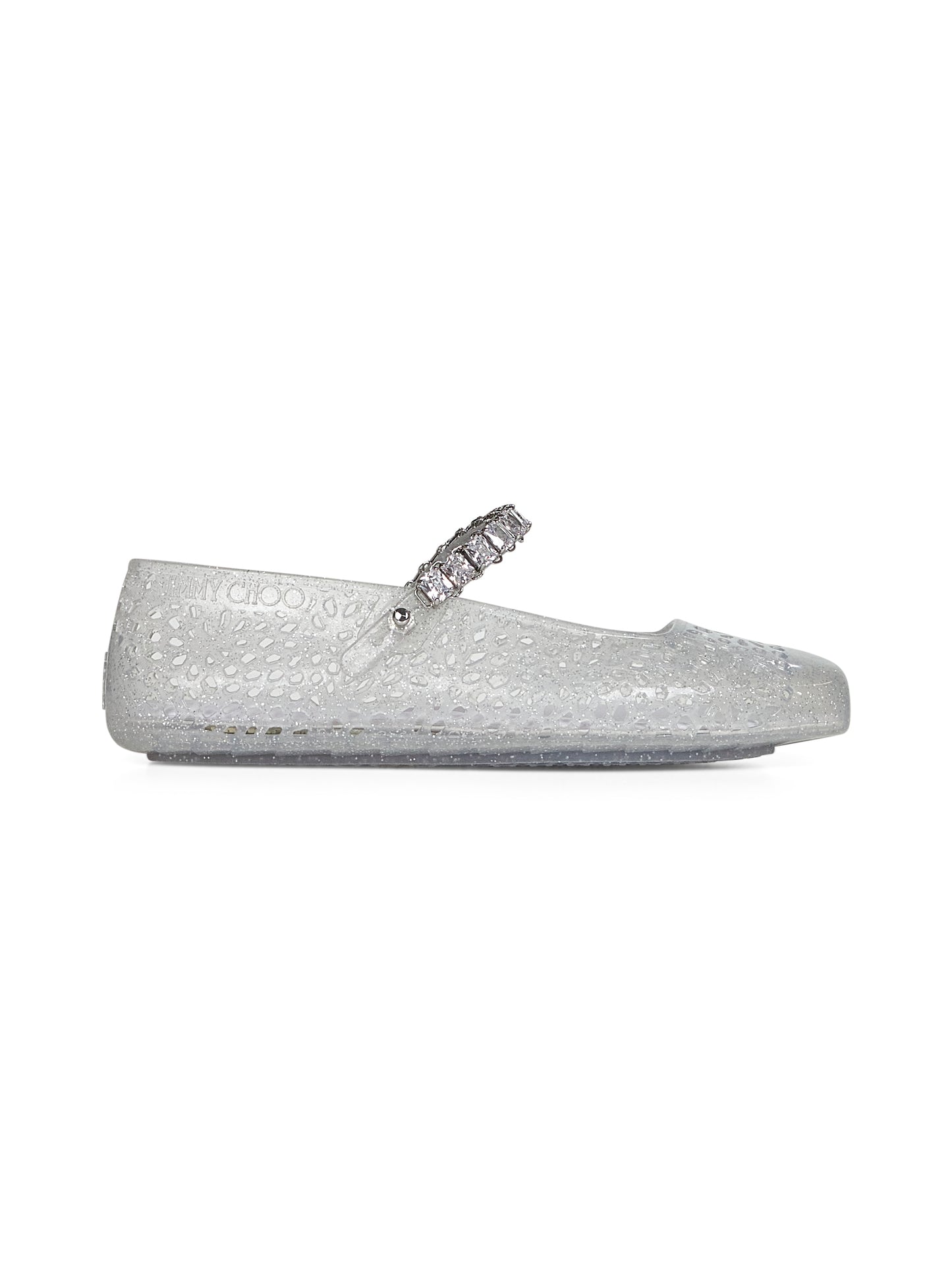 Clear Jelly ballet flats with crystal