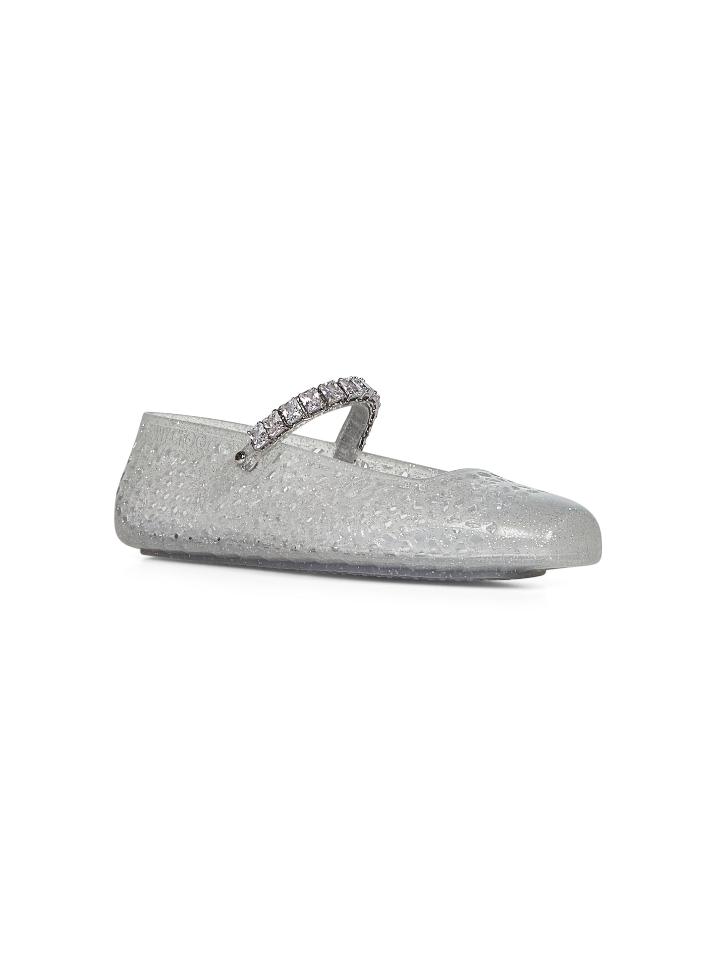 Clear Jelly ballet flats with crystal