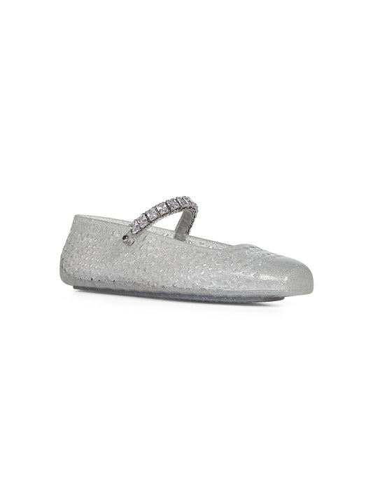 Clear Jelly ballet flats with crystal
