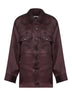 Camicia Matteo in organza compatta marrone