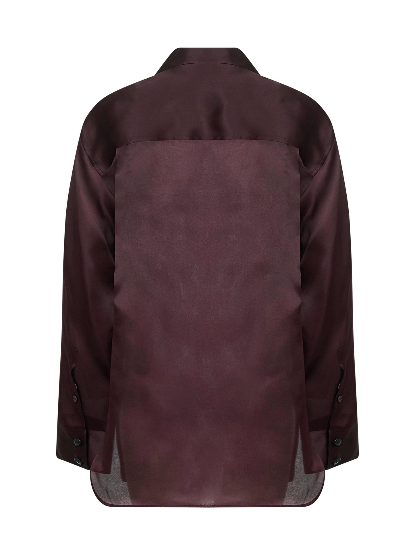 Camicia Matteo in organza compatta marrone