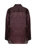 Camicia Matteo in organza compatta marrone