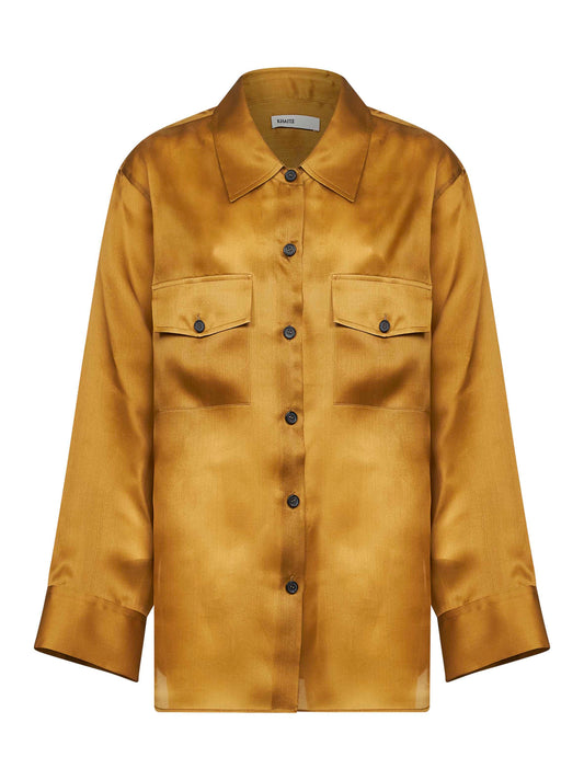 Ocher compact organza Matteo shirt