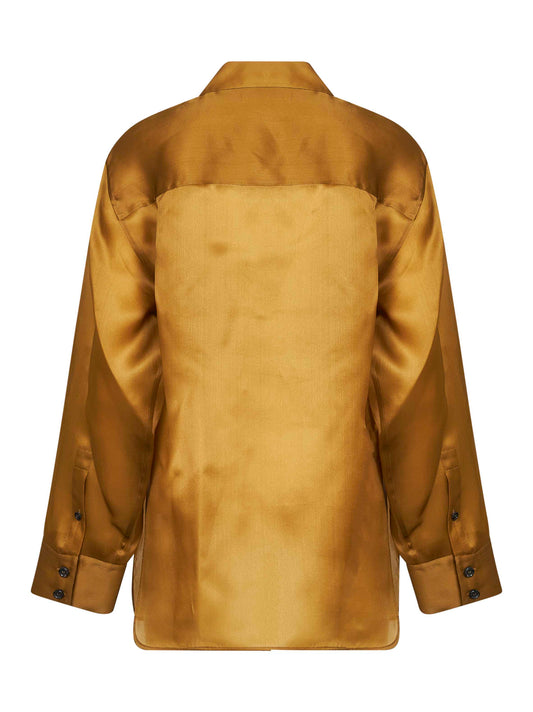 Ocher compact organza Matteo shirt