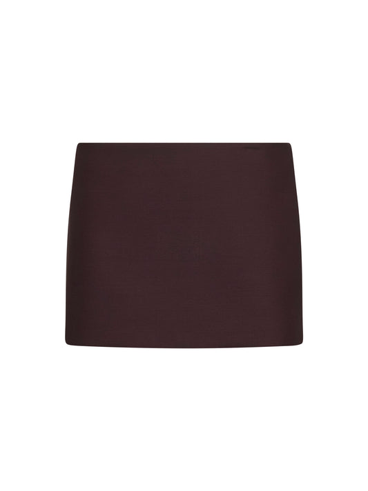 Almandine silk and wool faille Jett mini skirt