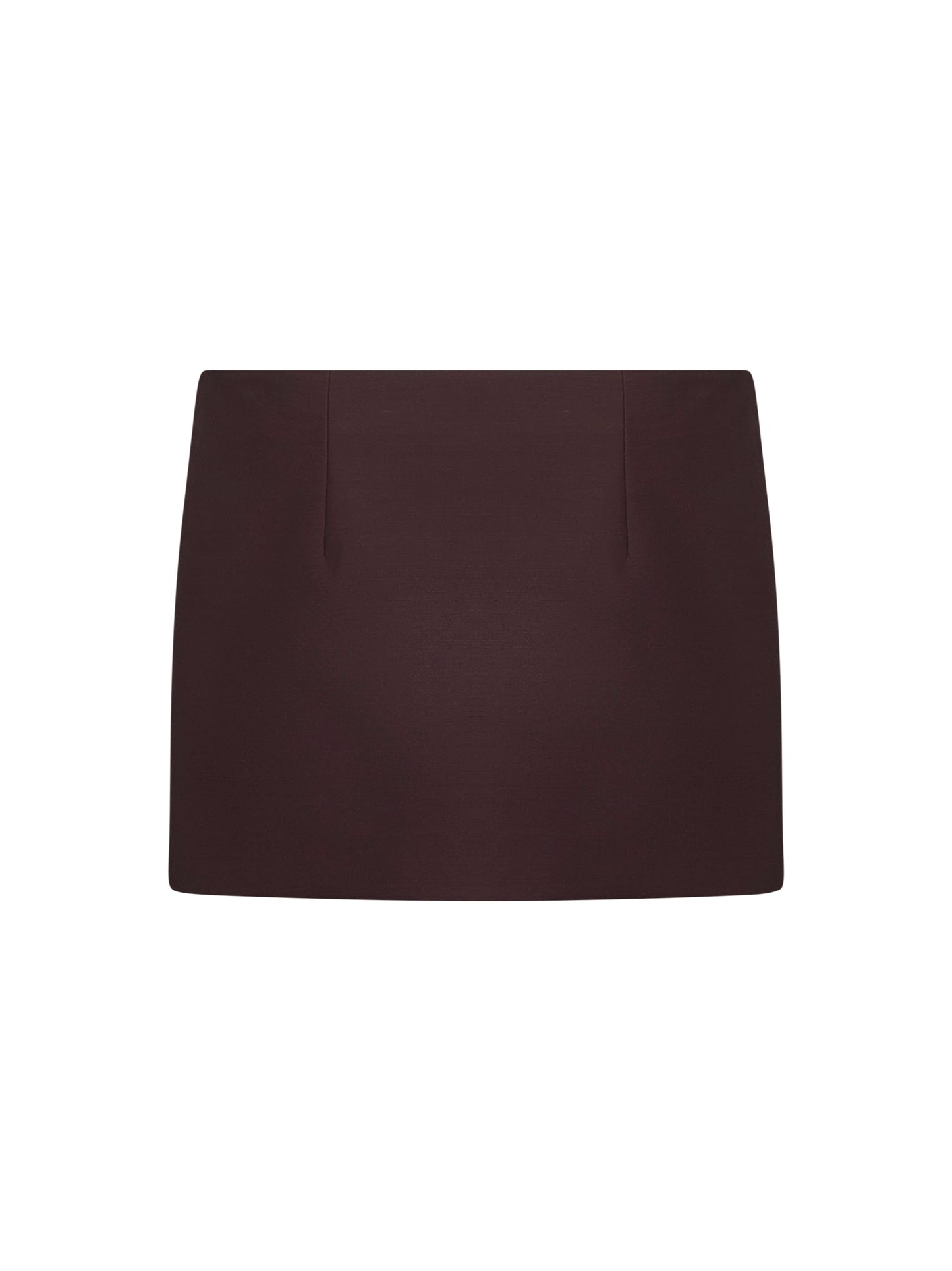 Almandine silk and wool faille Jett mini skirt