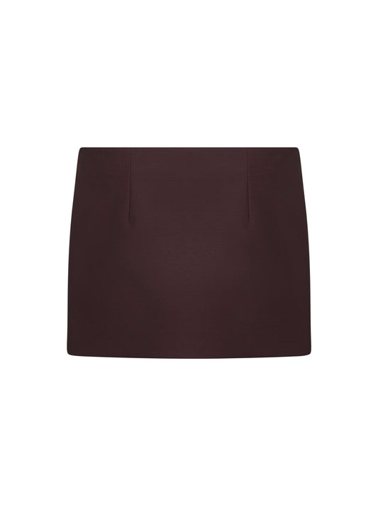 Almandine silk and wool faille Jett mini skirt