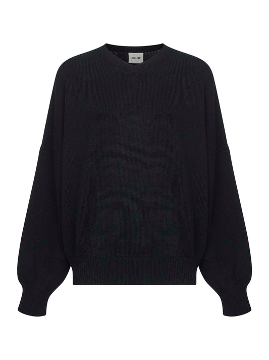 Black cashmere Wolfe sweater