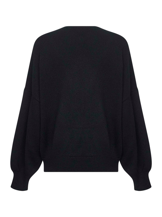 Black cashmere Wolfe sweater