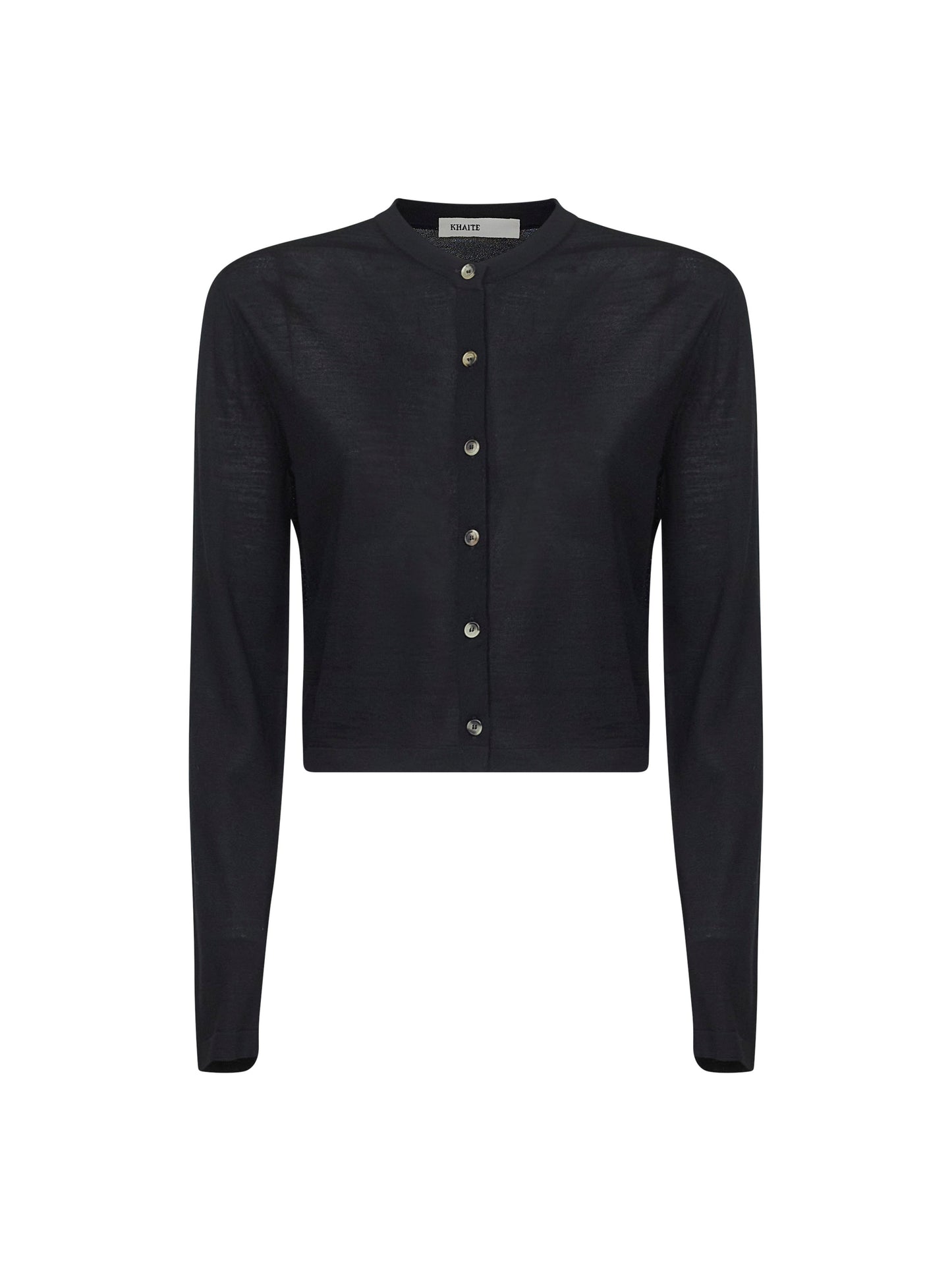 Black fine merino wool knit Brieta cardigan