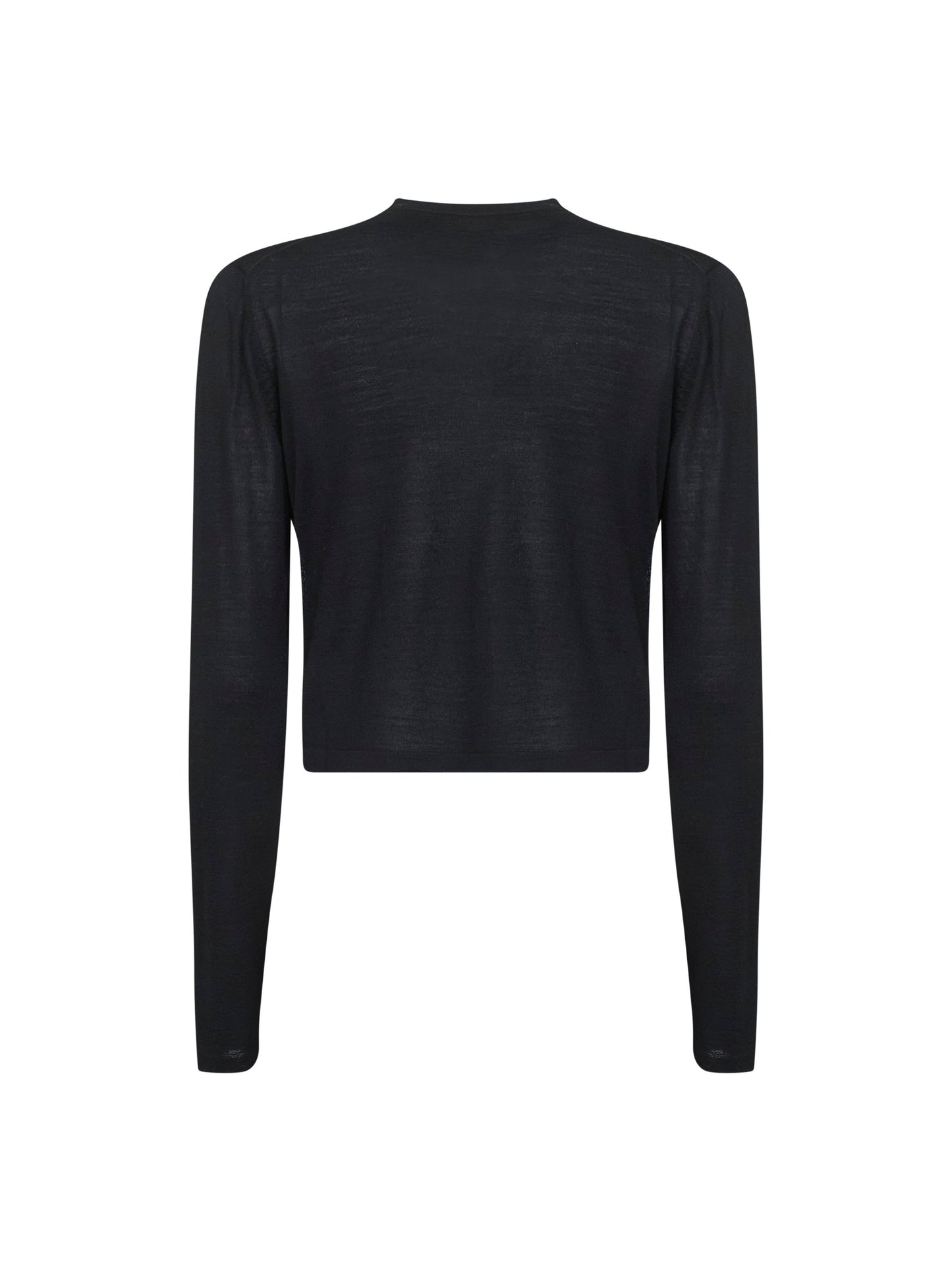 Black fine merino wool knit Brieta cardigan