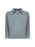 Grey cashmere knit Herve polo shirt
