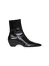 Black glazed leather Sybil ankle boots