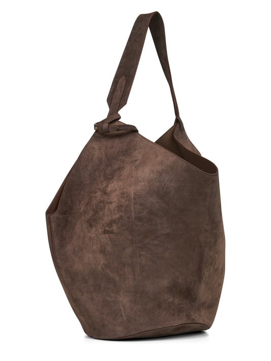 Brown Medium Lotus tote bag