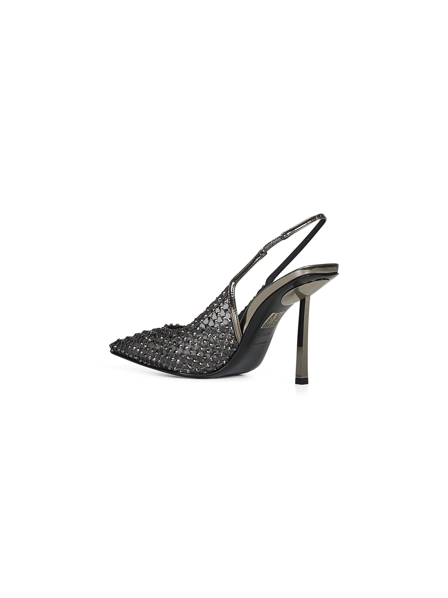 Pewter Gilda 100mm crystal slingback