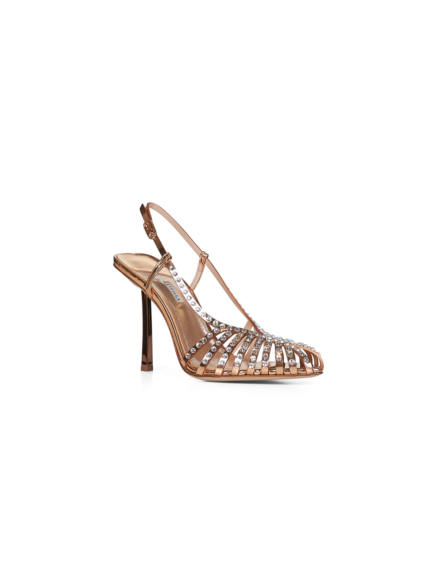 Rose gold Cage Pins 100 crystal slingback