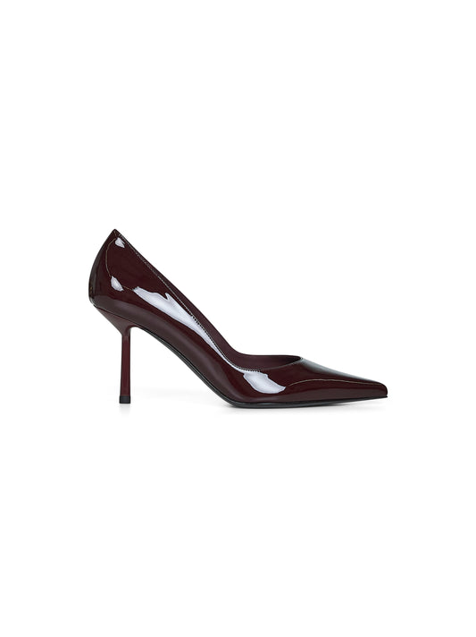 Cherry patent leather Bella 80 mm pumps