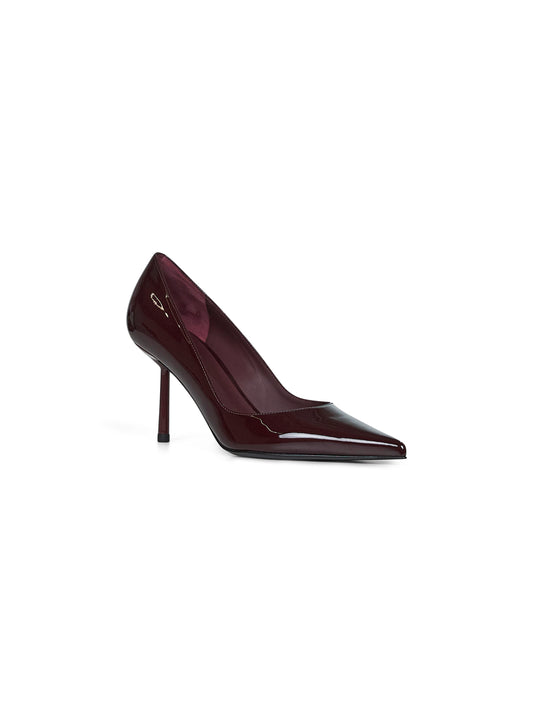 Cherry patent leather Bella 80 mm pumps