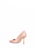 Pink crocodile-print patent leather Bella 80 pumps