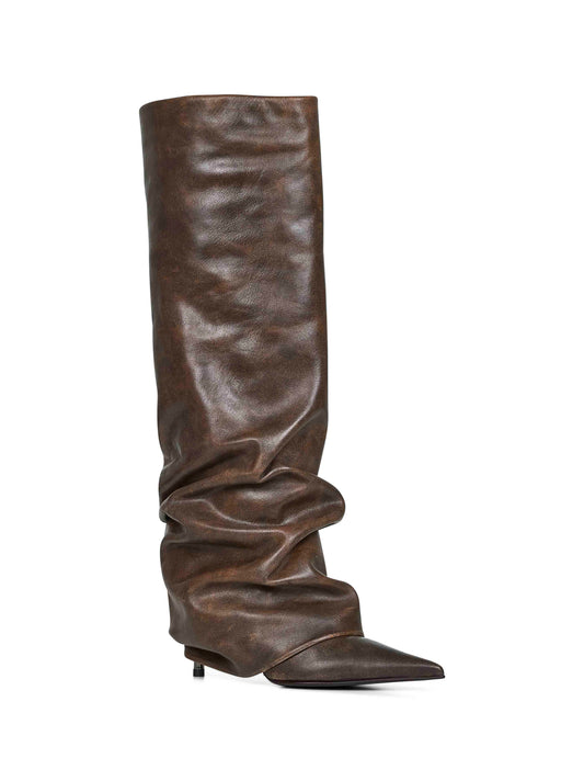 Brown leather Andy 80 mm boots