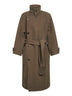 Cappotto a vestaglia in double di lana marrone