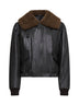 "Leather blouson jacket with shearling"