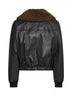 "Leather blouson jacket with shearling"