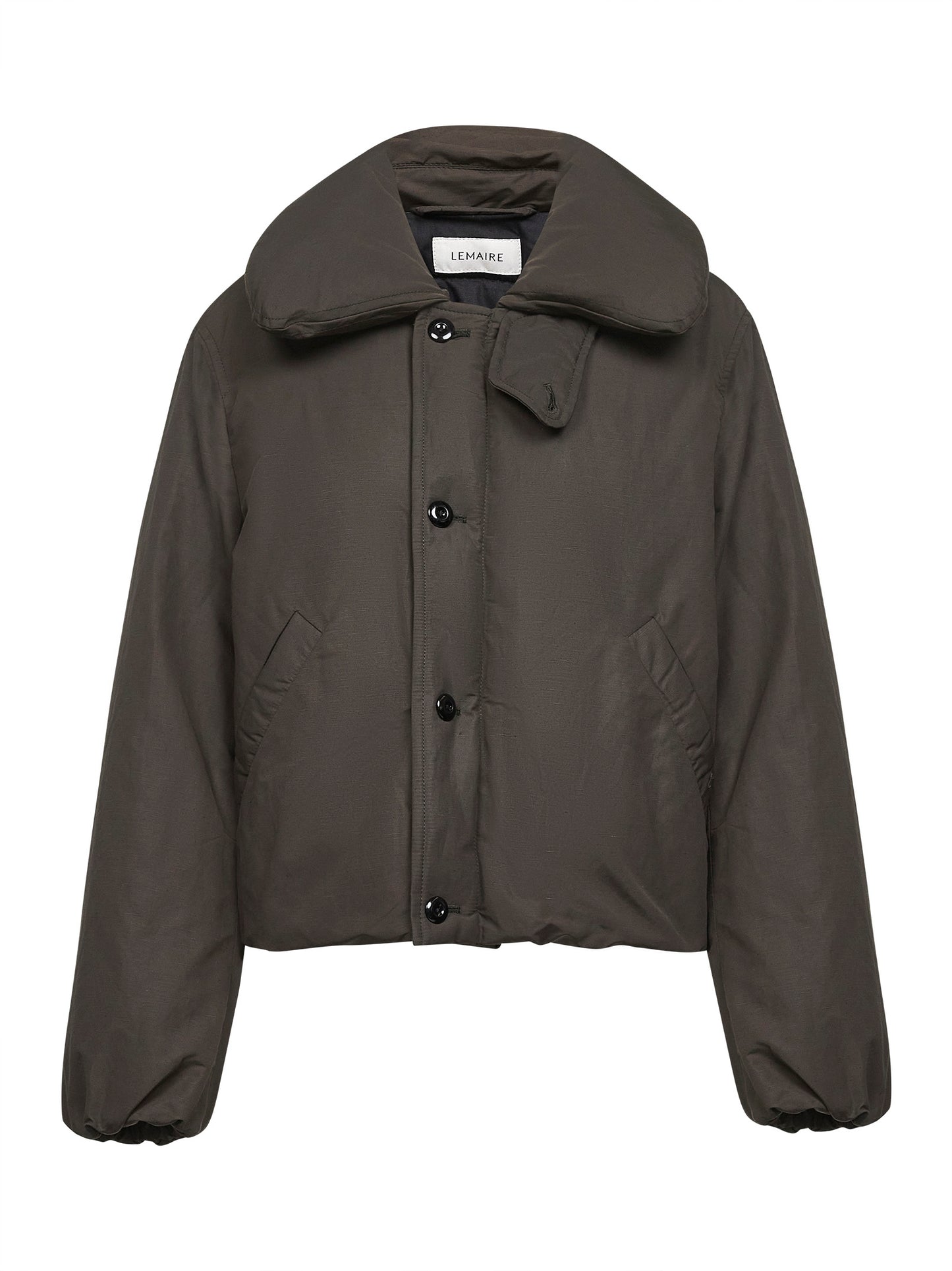 Brown water-repellent puffer blouson