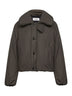 Brown water-repellent puffer blouson