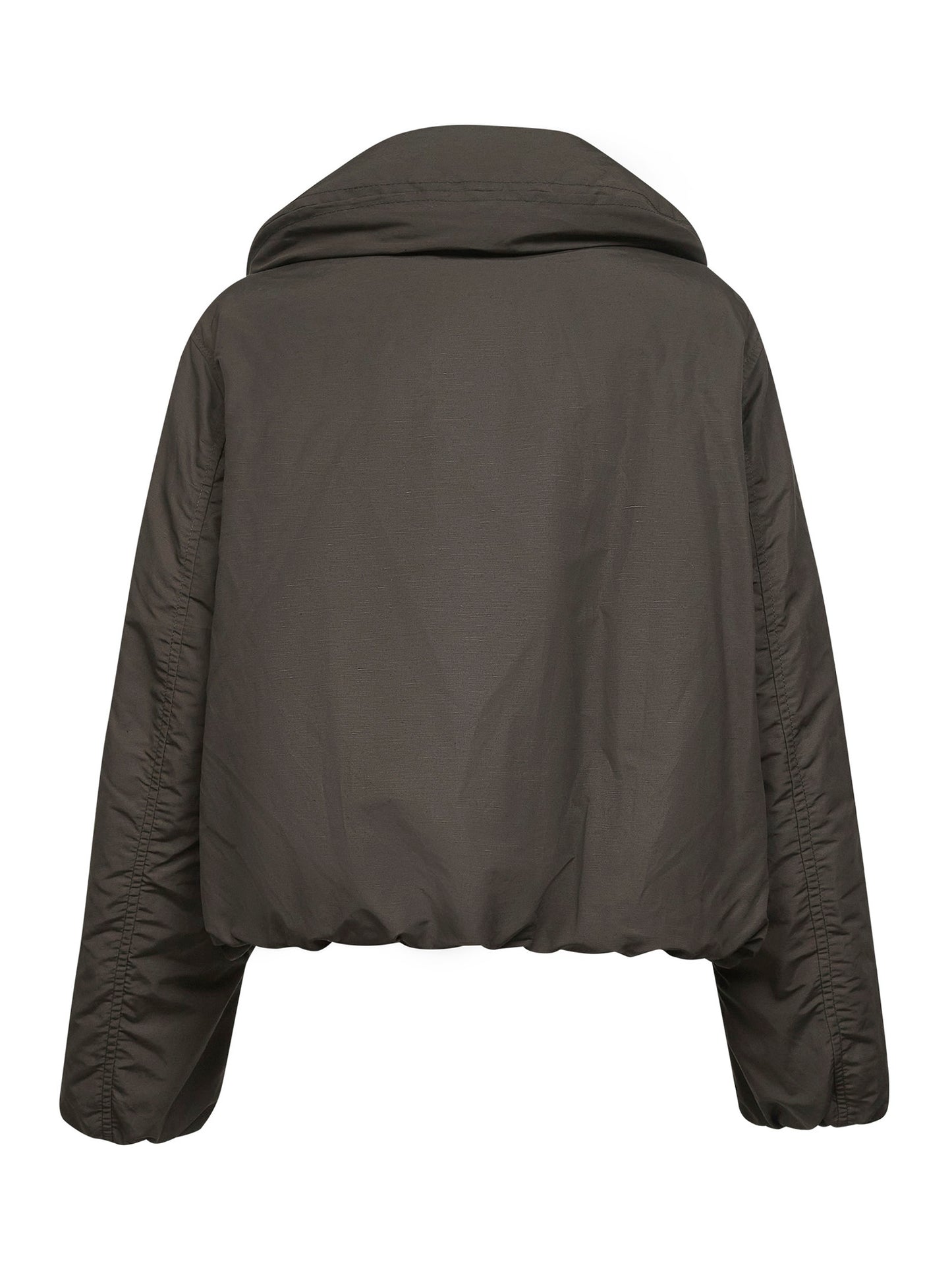 Brown water-repellent puffer blouson