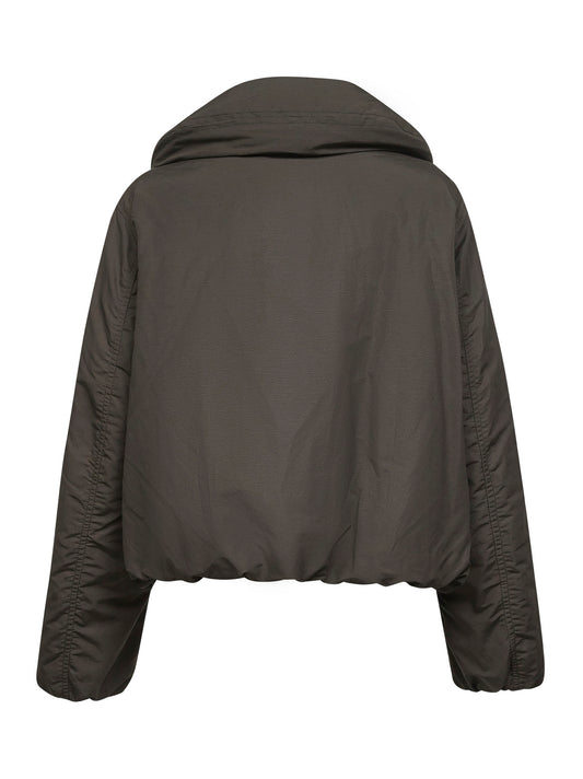 Brown water-repellent puffer blouson
