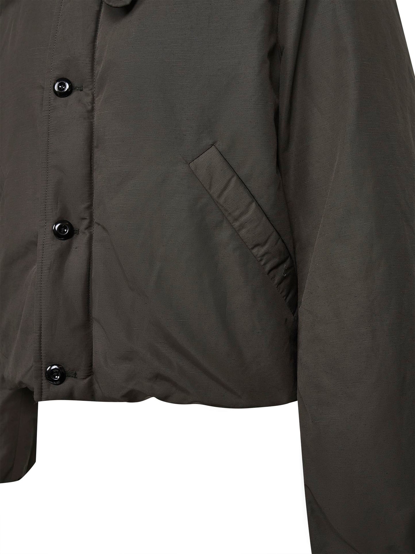 Brown water-repellent puffer blouson